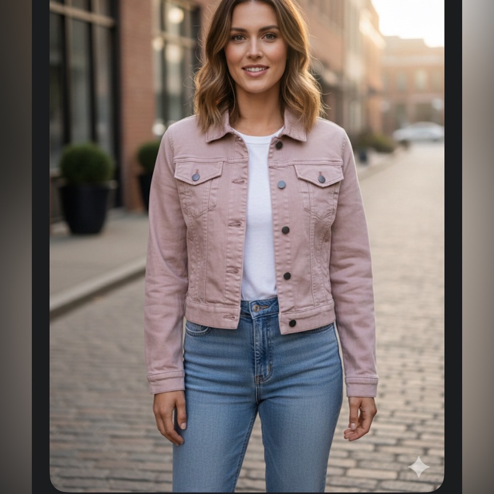 KUT from the Kloth Julia Crop Coated Tan Women's  Jacket Size Medium